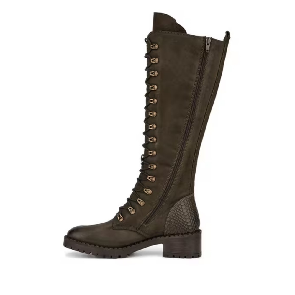 Vintage Foundry Co Henrietta Knee High Army-Green Granny Boots Size 7